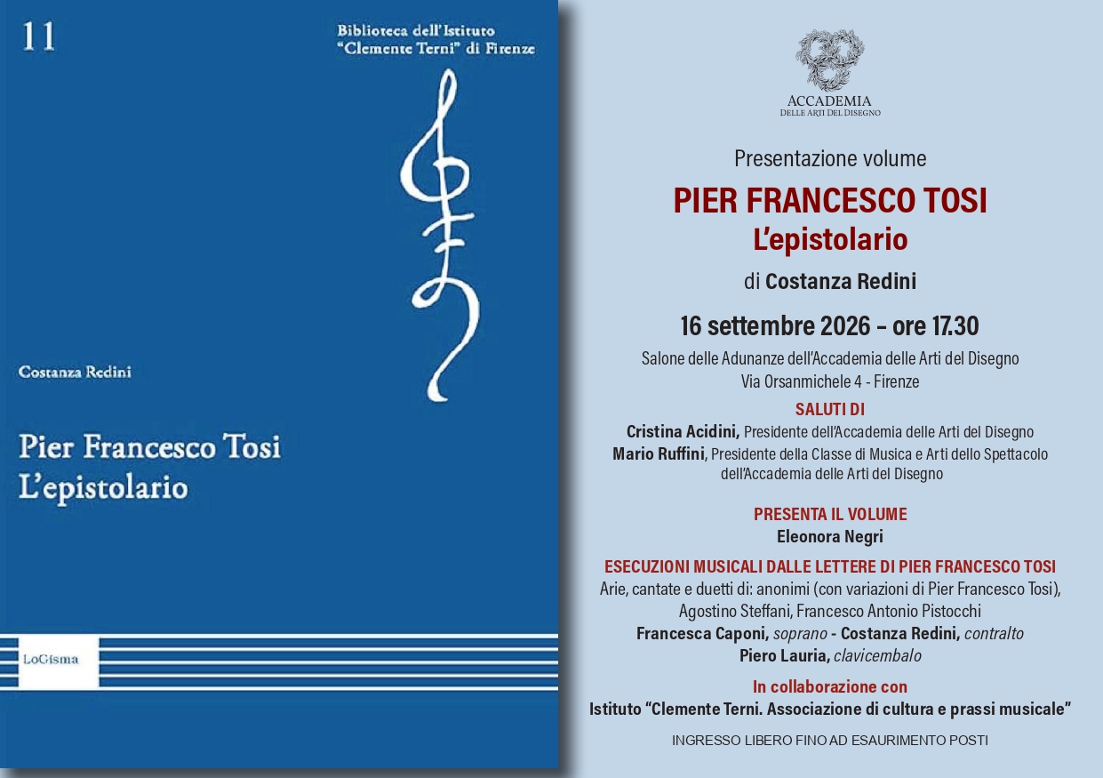 Invito presentazione Pier Francesco Tosi - L'epistolario